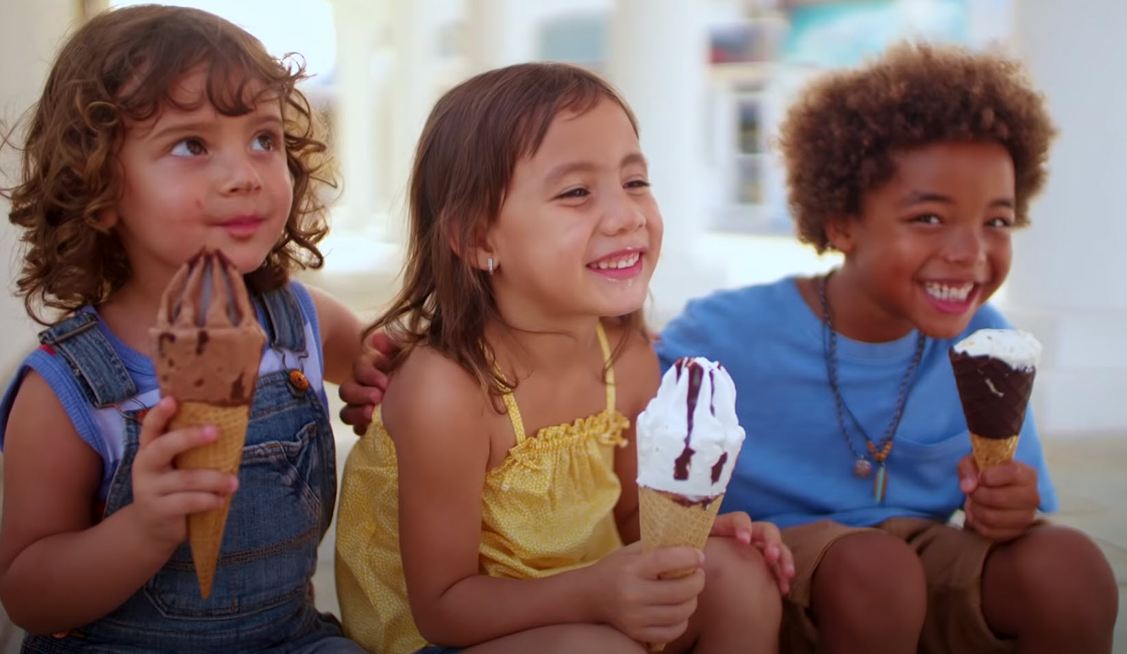 Kids eating ice cream